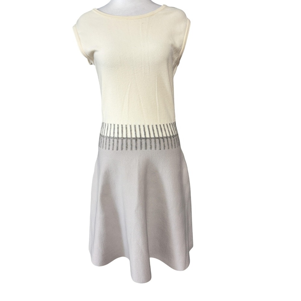 D. Exterior Sweater Dress Womens L Gray Angora Knit Fit Flare‎ Sleeveless Italy